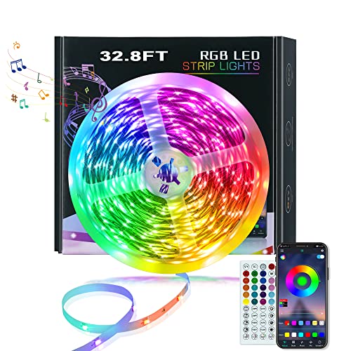 KEELIXIN LED Strip Lights 32.8ft - Music Sync Color Changing Lights