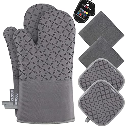 KEGOUU Oven Mitts and Pot Holders Set