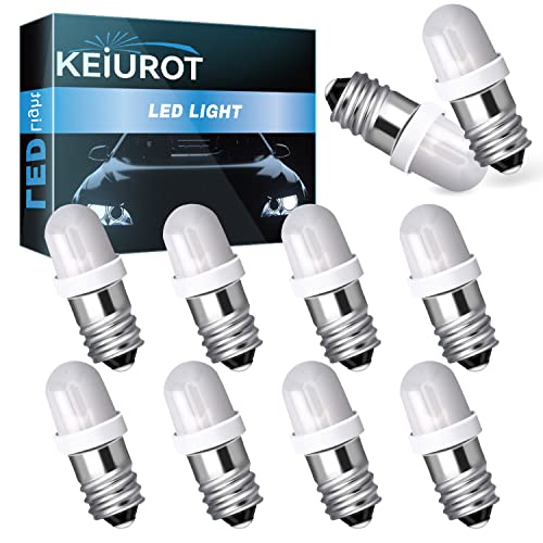 Keiurot E10 Mini Led Bulb 6V 6.3V DC/AC Flashlight Bulbs - 10Pack