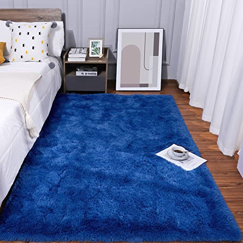 Kelarea Soft Shaggy Rug 3x5 Feet Navy Blue