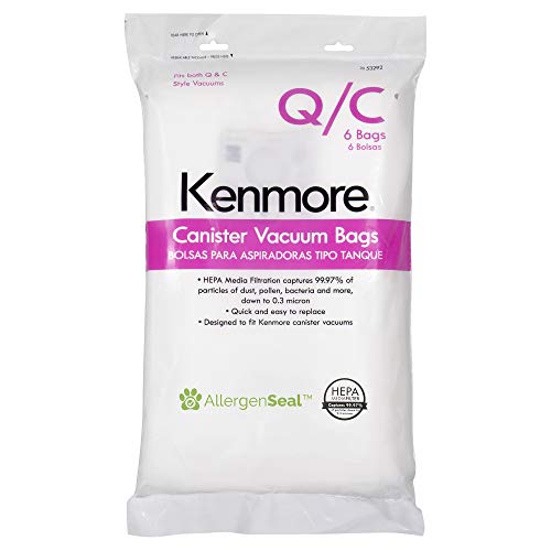 Kenmore Type Q HEPA Replacement Dust Bags for Canister Vacuum