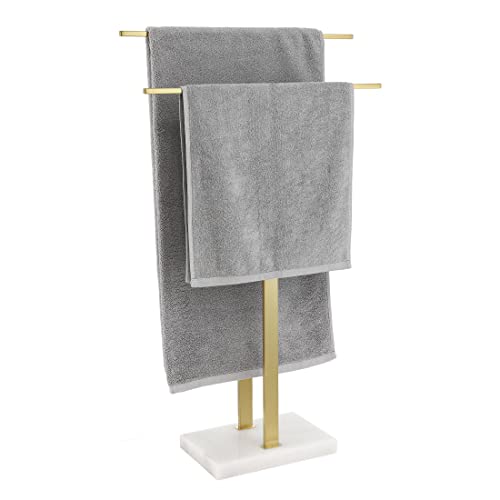 KES 2-Tier Towel Stand with Marble Base