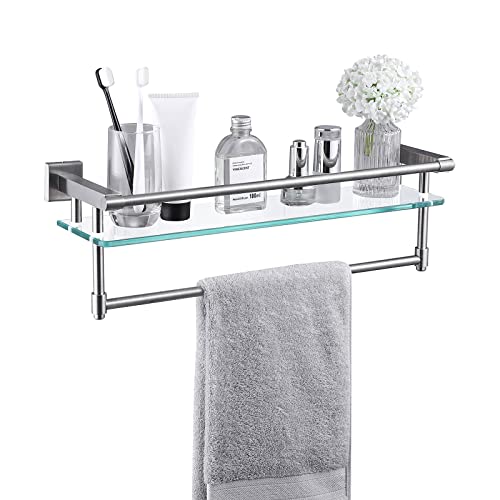 KES Bathroom Glass Shelf with Towel Bar