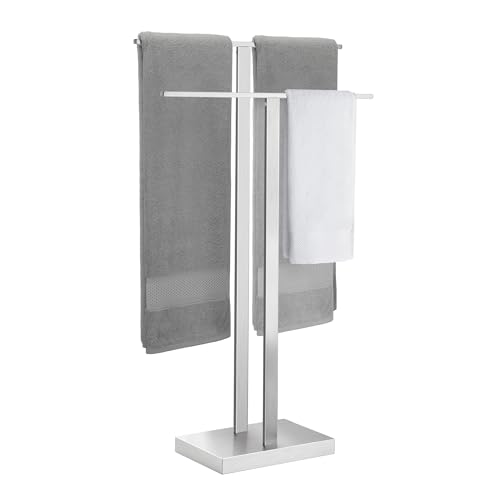 KES Free Standing 2-Tier Towel Rack with Weighted Base