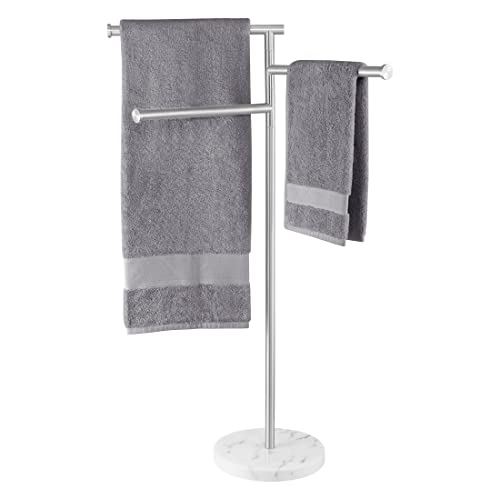 40-Inch Swivel Arm Bathroom Towel Rack with Marble Base" - KES