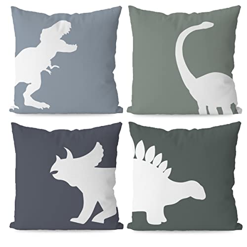 KEUSPI Green Cartoon Dinosaur Dino T-Rex Throw Pillow Covers