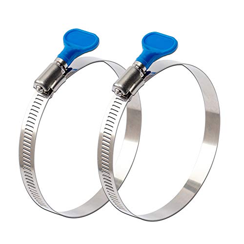 ISPINNER 5 Inch Stainless Steel Worm Gear Hose Clamps