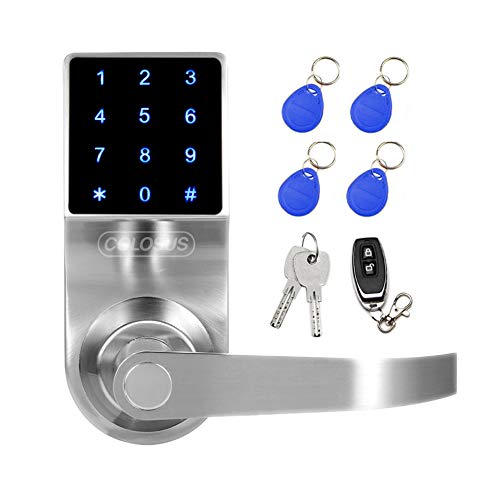 Keyless Door Lock with Touchscreen, Key Fobs, Remote Control