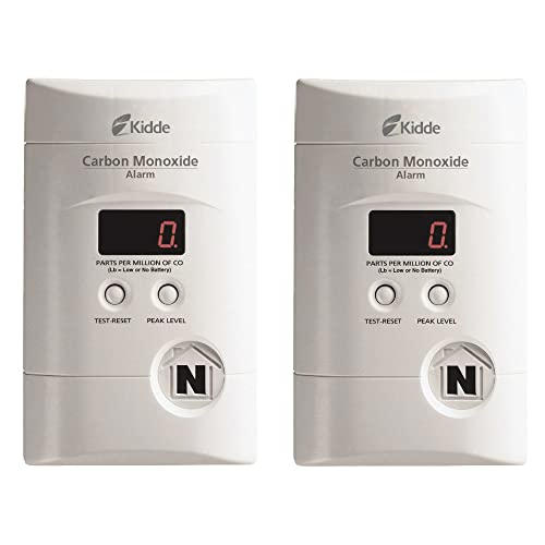Kidde Carbon Monoxide Detector with Battery Backup, 2 Pack