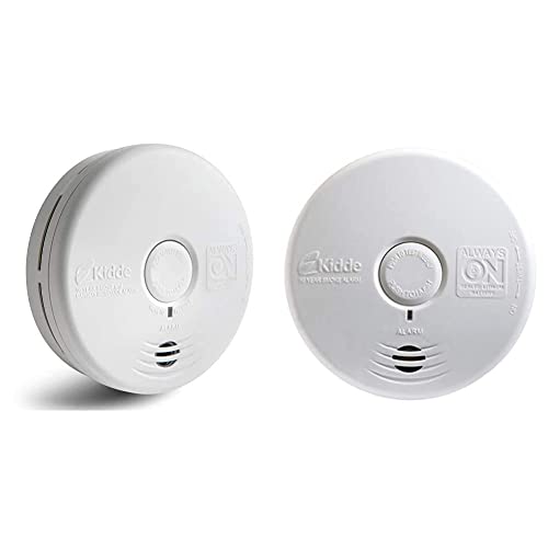 Kidde Kitchen Smoke Detector & Carbon Monoxide Detector Combo with Long-Life Lithium Battery and Smoke Detector, Long-Life Lithium Battery Powered Smoke Alarm with Hush Button