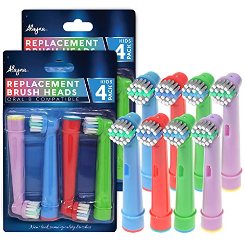 Kids Toothbrush Heads - 8 Pack of Colorful Replacement Brush Heads