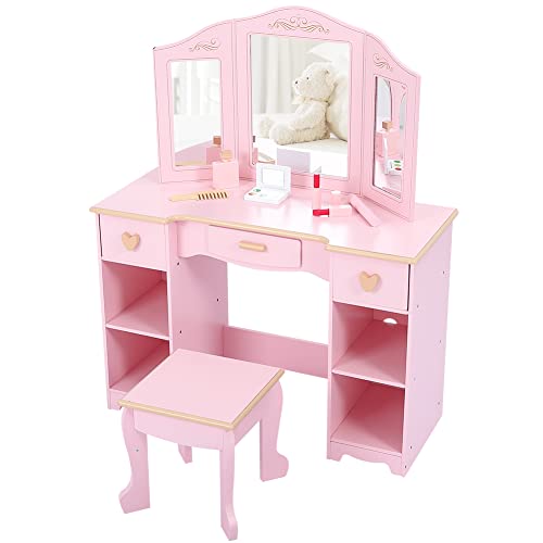 Kids Vanity Set with Mirror and Drawer