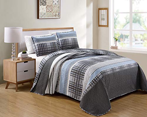 Luxury Home Collection Quilted Reversible Bedspread Set