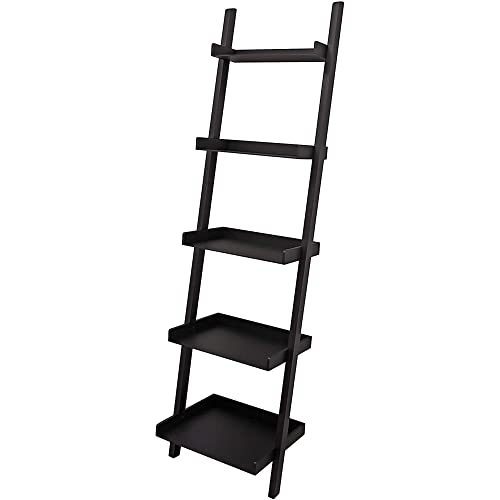 Kiera Grace 5-Tier Wood Ladder Bookshelf: Stylish Storage Solution