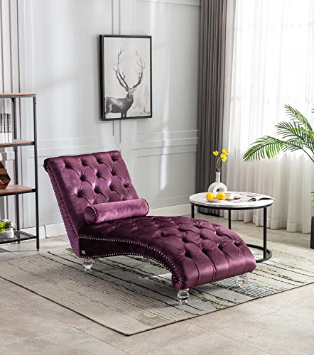 KINFFICT Velvet Chaise Lounge Chair