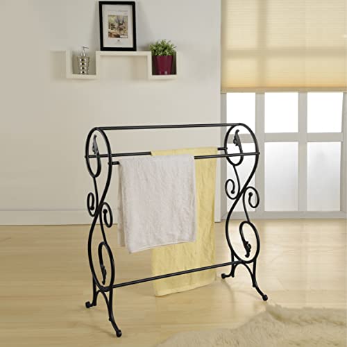 King's Brand Pewter Finish Towel Rack Stand