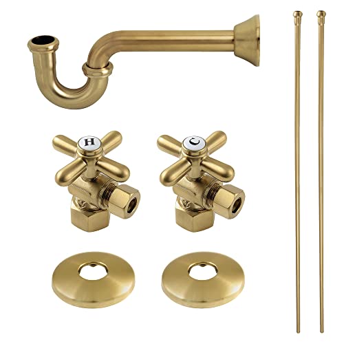 Kingston Brass KPK107P Trimscape Plumbing Supply Kit Combo, Brushed Brass