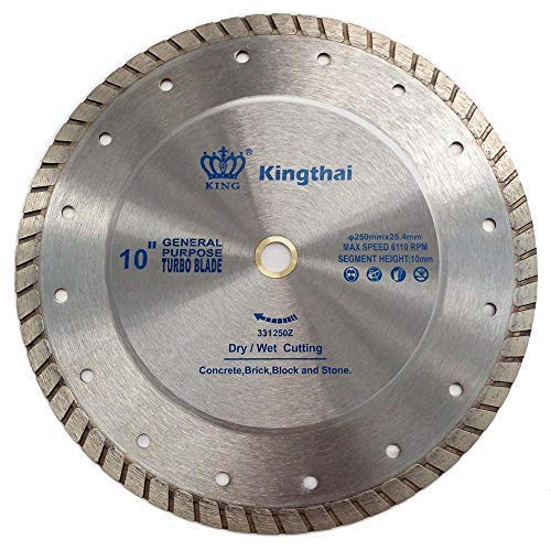 Kingthai 10 Inch Turbo Diamond Saw Blade for Masonry Stone