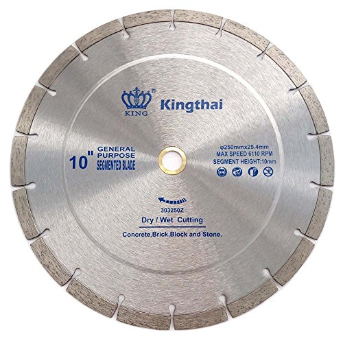 10" Wet Dry Segmented Concrete Diamond Saw Blade for Masonry by Kingthai