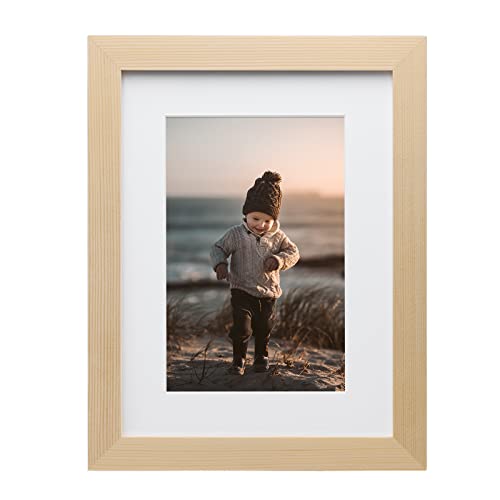 KINLINK Natural Wood Picture Frame 6x8 with Plexiglass