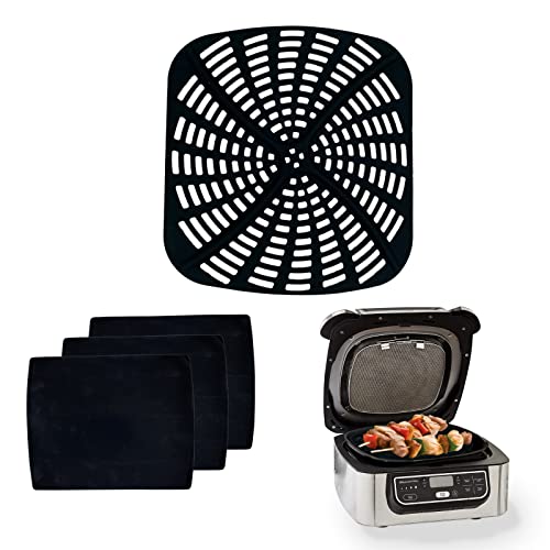KINLYBO Reusable Silicone Air Fryer Liners and Grill Mats Set