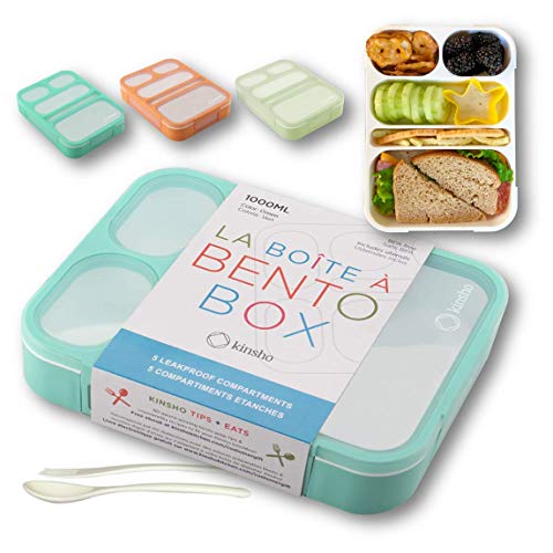 Lunch Box with Transparent Cover - Reusable, BPA-Free, 5-Compartment Meal  Prep Container with Built-In Portion Control Bento Lunch Box Divided Plates
