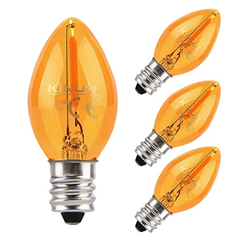 KINUR Amber LED Night Light Bulbs, 4 pack