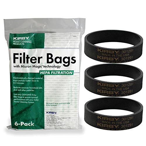 Kirby 204814 Micron Magic Filter Bags with 3 Belts