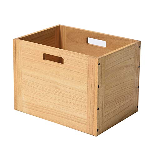KIRIGEN Stackable Wood Storage Cube/Basket/Bins Organizer