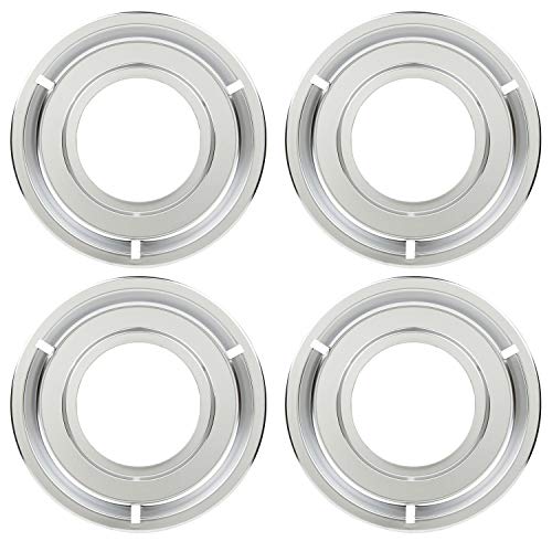 KITCHEN BASICS 101 5303131115, 540T014P01 and RGP 300 Replacement Round Range Stove Gas Pans for Frigidaire and Tappan, 4 Pack