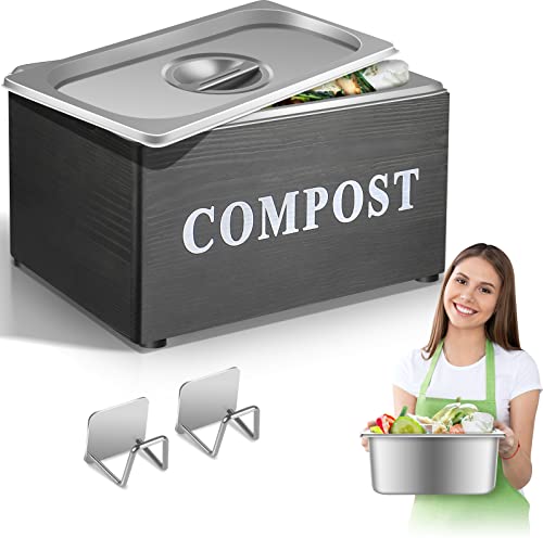 Kitchen Countertop Compost Bin with Lid