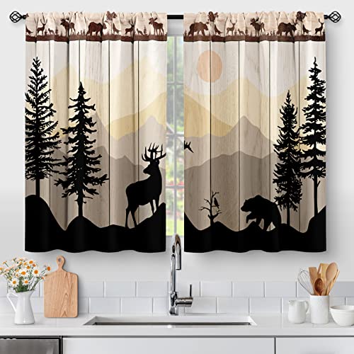 Kitchen Curtains Forest Sunset