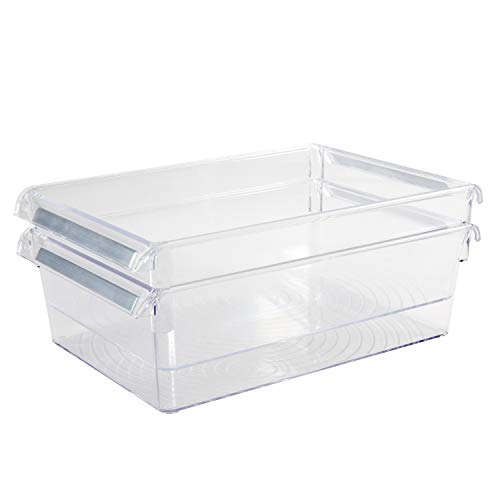 Tyminin 14 L Plastic Storage Box with Gray Lids, 2 Packs