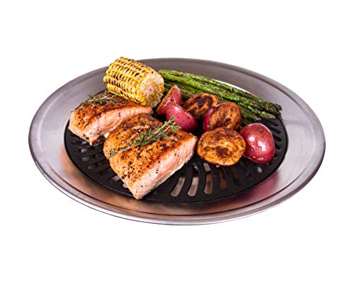 Smokeless Indoor BBQ Grill Stainless Steel Double Coated Non Stick Surface