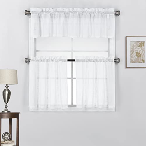 Kitchen Window Treatment Curtain Tier and Valance Set
