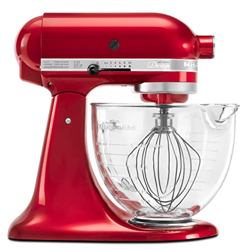 KitchenAid Artisan Design 5-Qt. Glass Bowl Mixer - Candy Apple Red