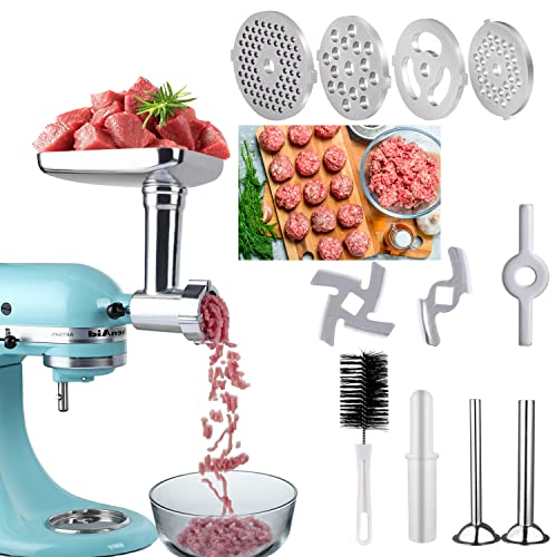 KITCHTREE Meat Grinder Attachment for KitchenAid Stand Mixers Includes Food Grinder  Attachment and Sausage Stuffer Attachment