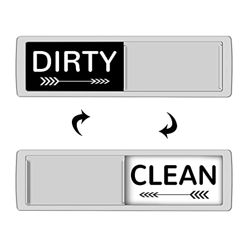 Dishwasher Magnet Clean Dirty Sign Non-Scratching Strong Magnet or 3M  Adhesive Options Indicator Tells Whether Dishes are Clean or Dirty (Silver)