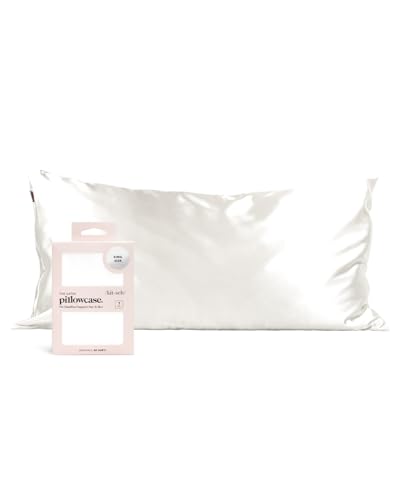 Satin Cooling Pillowcase with Zipper Cover - Ivory King Size