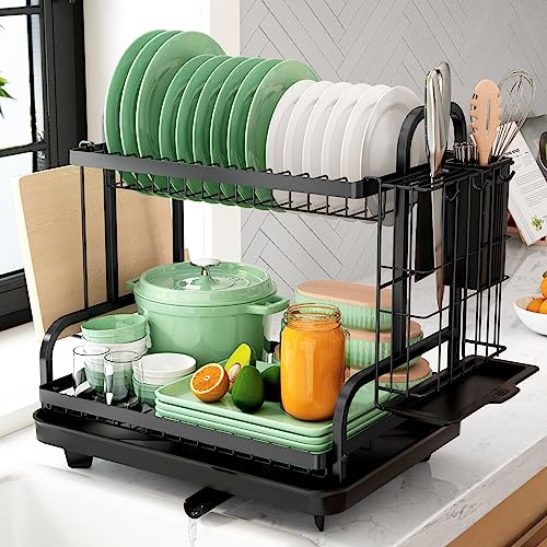 Kitsure Multifunctional Dish Drying Rack with Drainboard