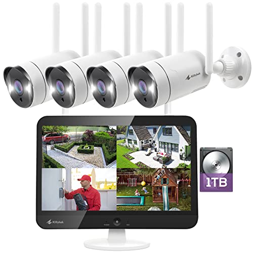 Kittyhok Wireless Security Camera System Outdoor with Monitor