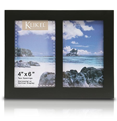 Klikel 2-Opening Photo Collage Frame - Premium Wooden Wall Frame
