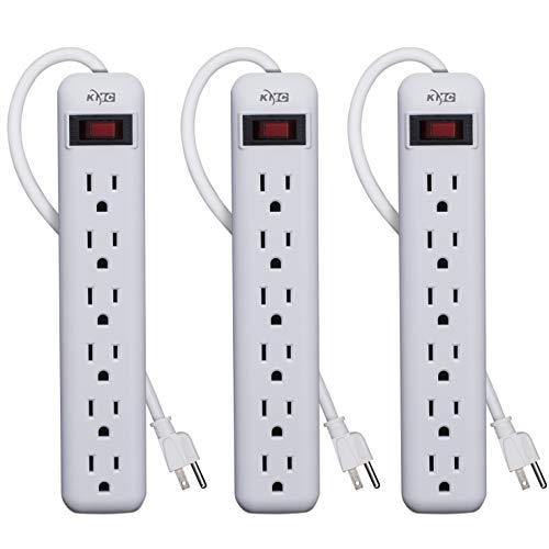 KMC 6-Outlet Power Strip 3-Pack