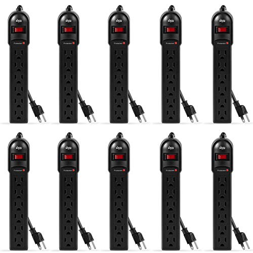 KMC 6-Outlet Surge Protector Power Strip 10-Pack