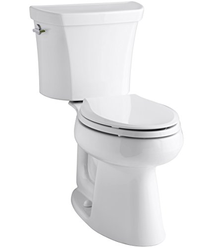 KOHLER 3989-0 Highline Two-Piece Comfort Height Toilet with Dual-Flush and Elongated Bowl, White