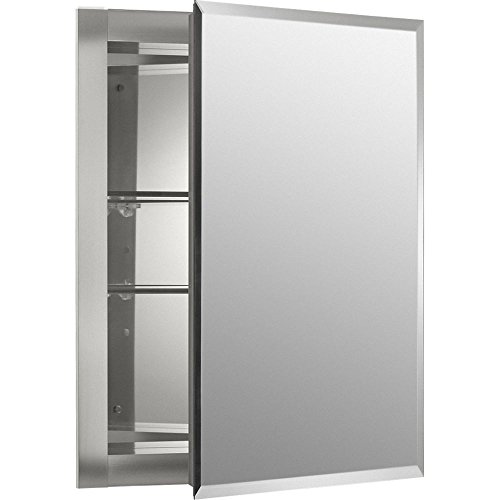 KOHLER Medicine Cabinet with Mirrored Door, Beveled Edges, Silver