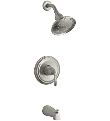 KOHLER TS395-4-BN Devonshire(R) Rite-Temp(R) Bath and Shower Valve Trim with Lever Handle, NPT spout and 2.5 gpm showerhead, Vibrant Brushed Nickel