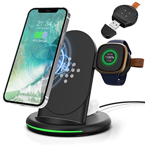 3-in-1 Charger for Fitbit and iPhone, Samsung, AirPods