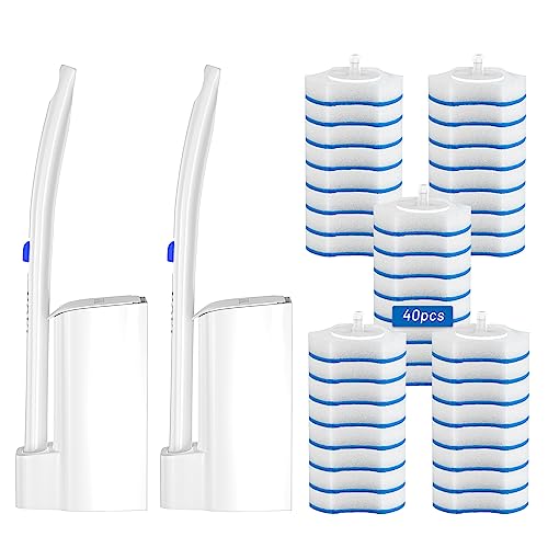 KOKL Disposable Toilet Brush with Refills and Storage Caddy