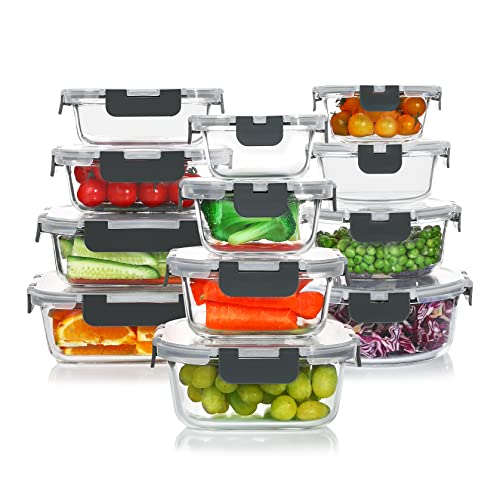 KOMUEE Glass Food Storage Containers Set